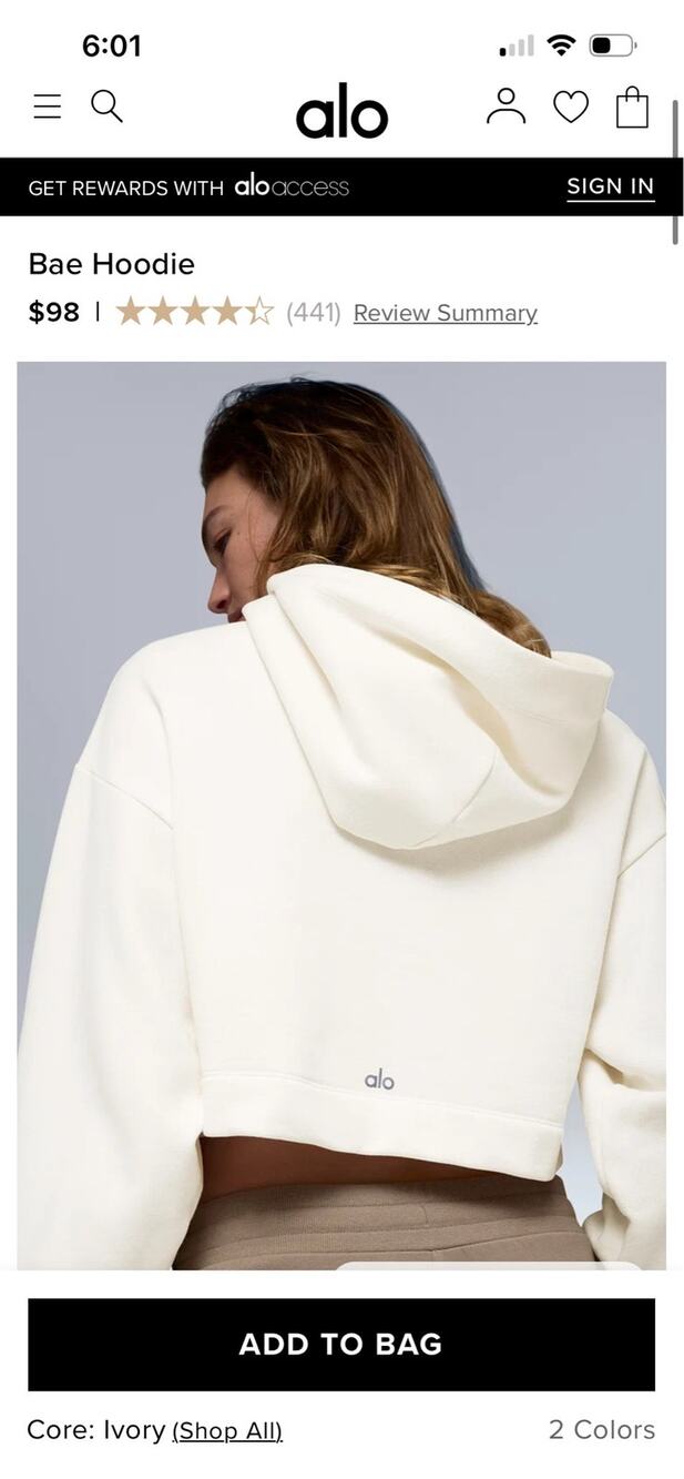 Alo bae hoodie 98$
